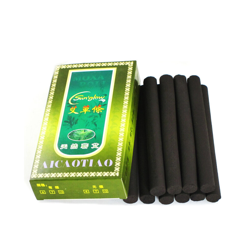 Dechoicelife Black 10Pcs/Box 12*120Mm Chinese Traditiona Smokeless Moxa Rolls R10pcoller Stick Roller Burner Moxibustion Acupuncture Massage