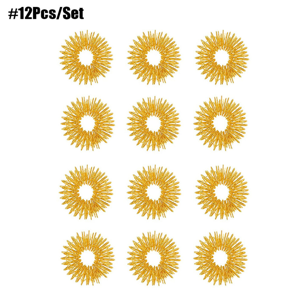 Dechoicelife (A-12Pcs-Gold) 12Pcs/Lot Finger Massage Ring Acupuncture Ring Hand Massage Tools Body Massager Relax Stress Reducer Health Care