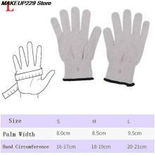 (a-L) 1 Pair Gloves Conductive Silver Fiber Electrode Therapy Gloves Electrotherapy Unit For Phycical Therapy