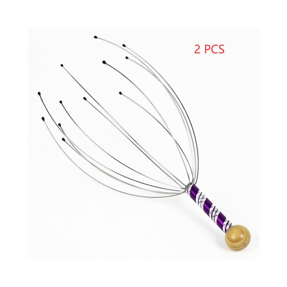 Dechoicelife (A-2Pcs) Ing Massager Scalp Relaxation Relief Body Massager Remove Muscle Tension Tiredness Metal Head Massager Instrument Tslm1