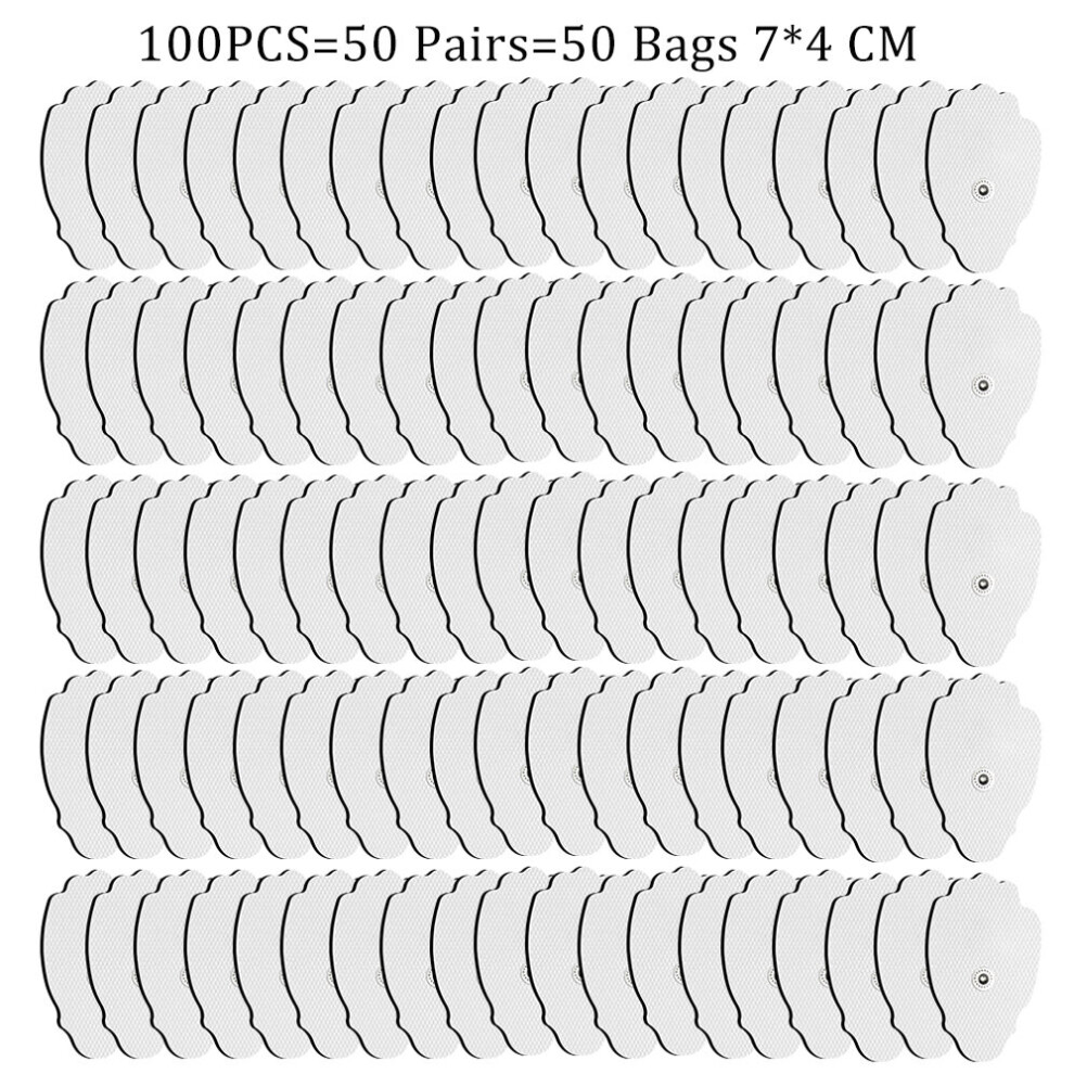 (a-100PCS M  7X4CM) Reusable Electrode Pads Conductive Gel For EMS Tens Pulse Muscle Stimulator Machine Physiotherapy Body Massage Tools Accessories-image-OPC-PC9NPGF-NEW