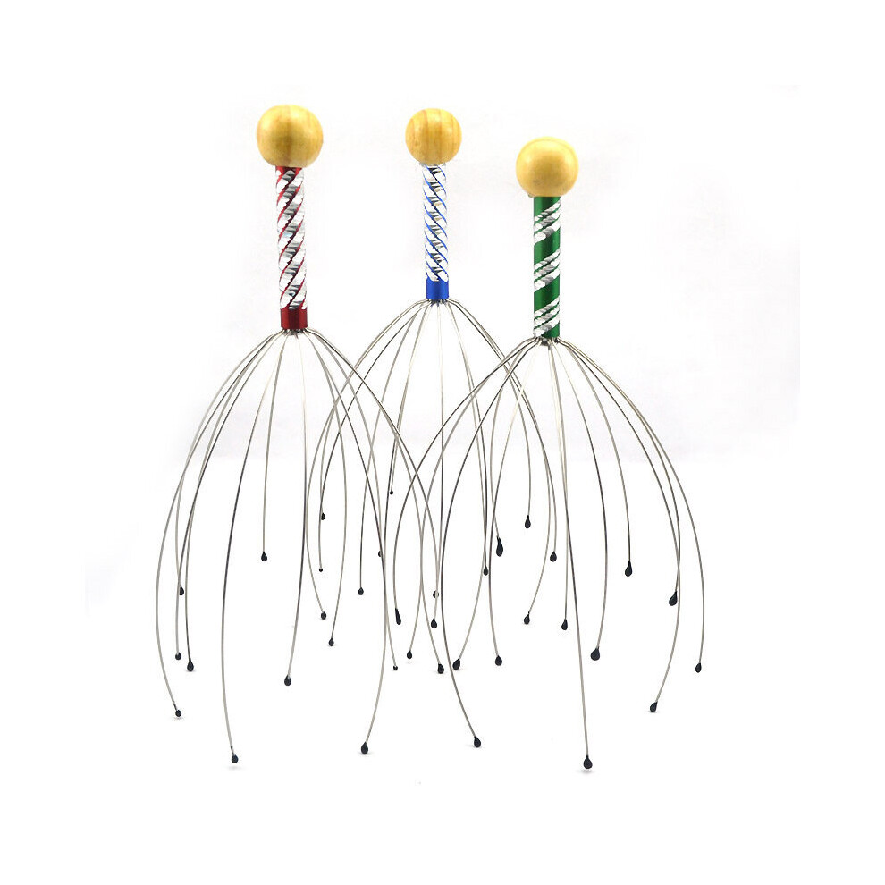 Dechoicelife (A-3Pcs) Ing Massager Scalp Relaxation Relief Body Massager Remove Muscle Tension Tiredness Metal Head Massager Instrument Tslm1