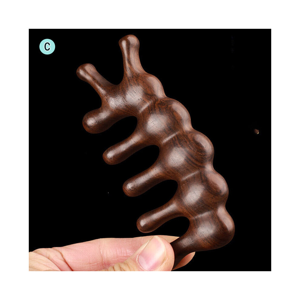 Dechoicelife Unisex Not,Specified (A-C) Sandalwood Massage Comb Head Meridian Scalp Comb Anti-Static Wide Tooth Comb