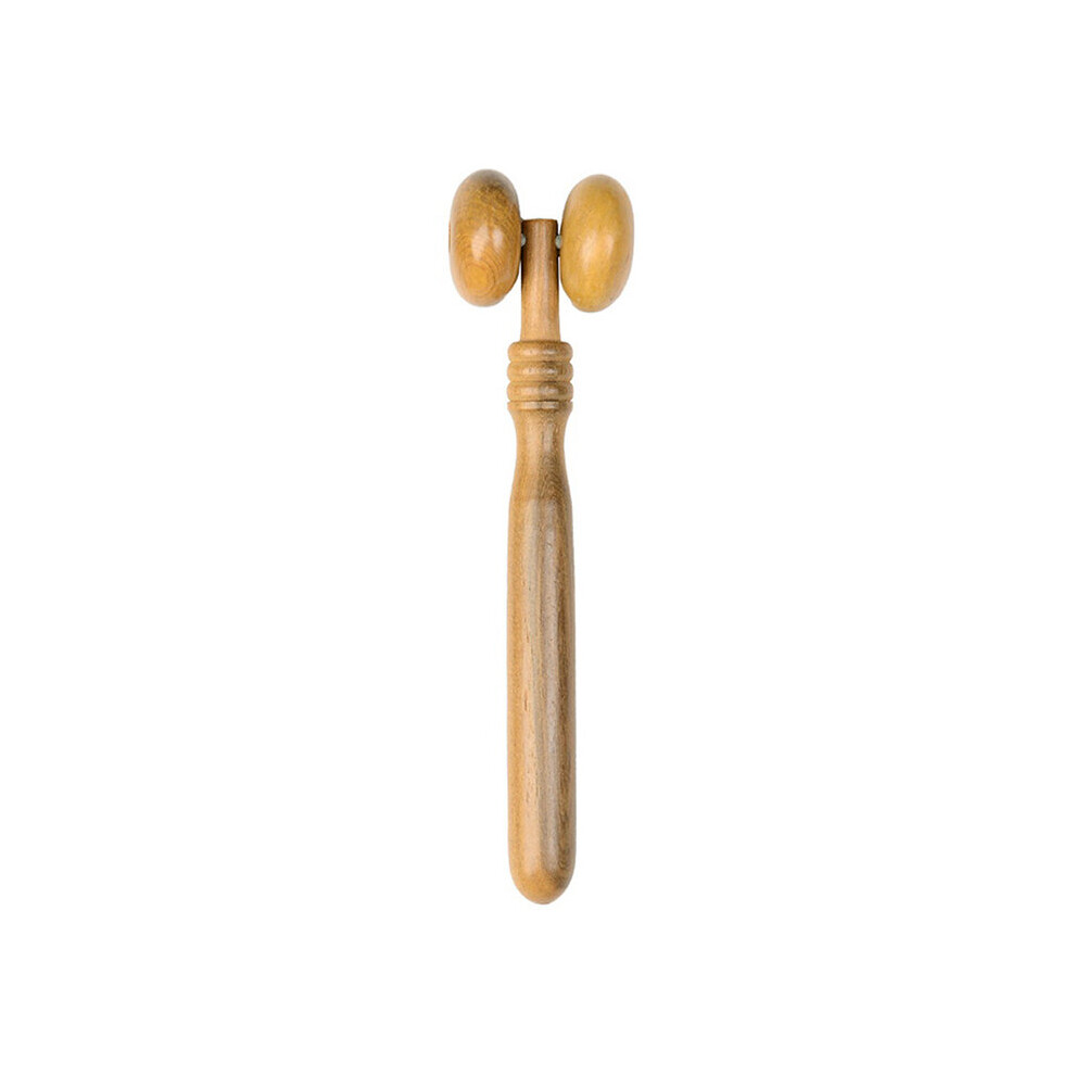 Dechoicelife Gold (A-) Wooden Roller Body Reflexology Acupuncture Therapy Meridians Scrap Lymphatic Drainage Face Lift Tool Massager