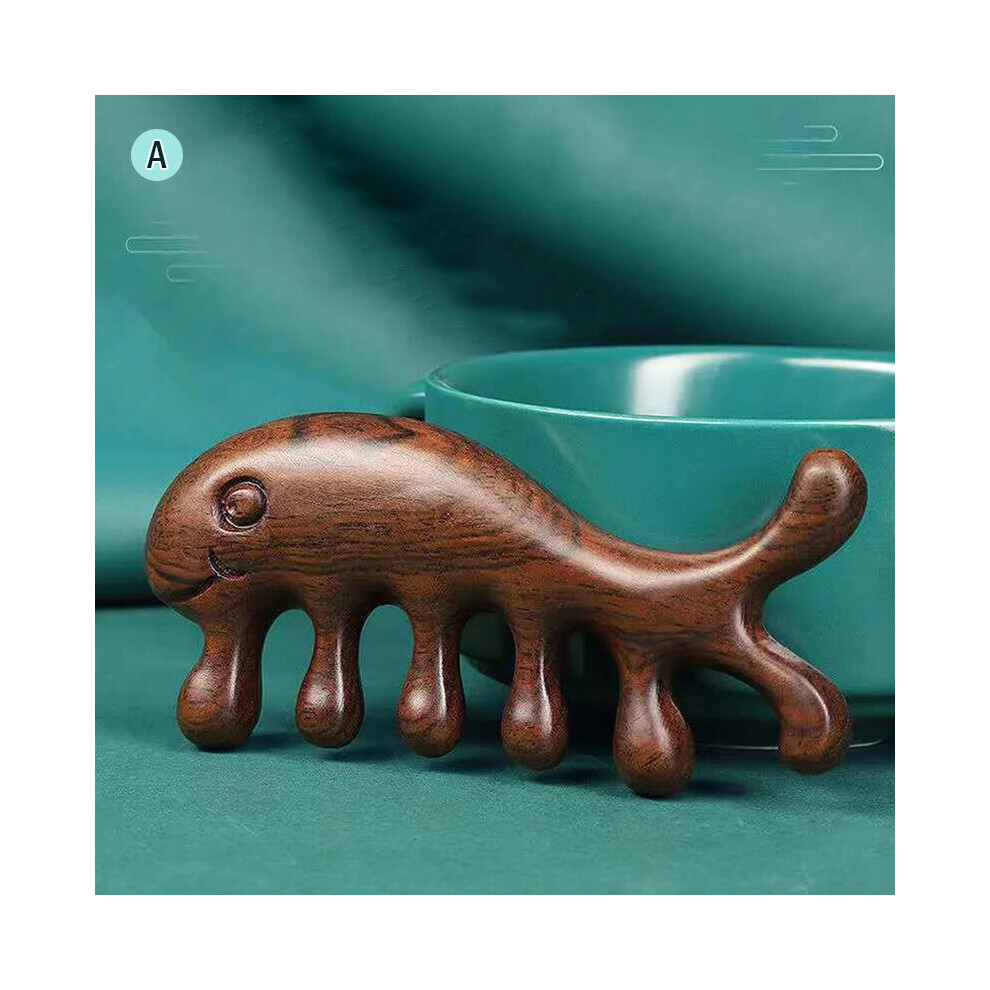 Dechoicelife Unisex (A-A) Sandalwood Massage Comb Head Meridian Scalp Comb Anti-Static Wide Tooth Comb