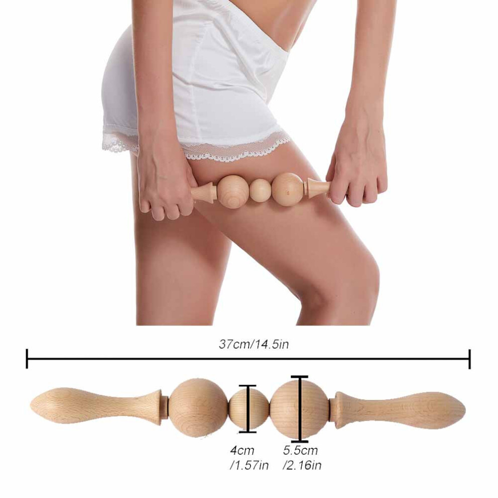 Dechoicelife (A-8) Wood Therapy Massage Tools,Massage Roller Stick Lymphatic Drainage Massager Handheld For Release Cellulite Relieve Muscle Stress