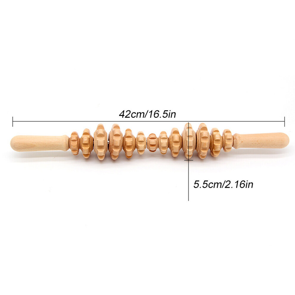 Dechoicelife (A-16) Wood Therapy Massage Tools,Massage Roller Stick Lymphatic Drainage Massager Handheld For Release Cellulite Relieve Muscle Stress