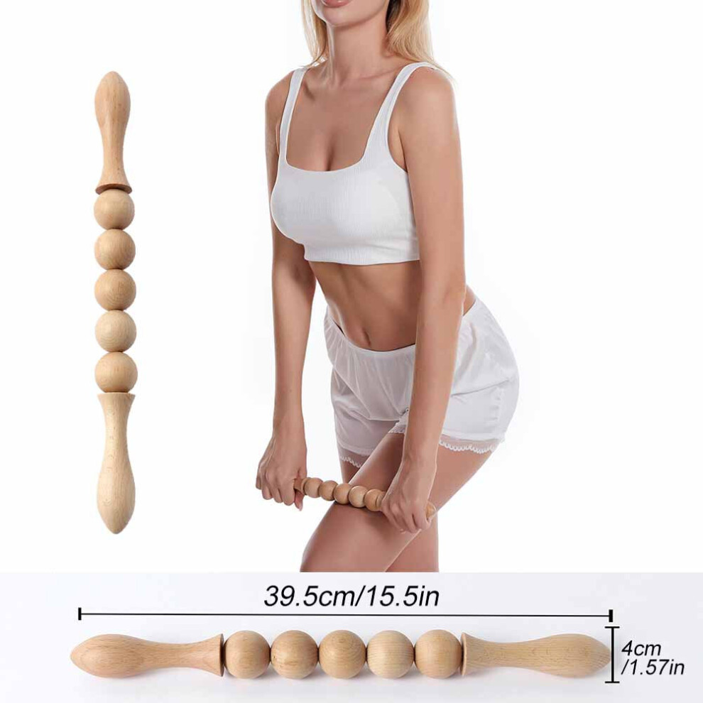 Dechoicelife (A-9) Wood Therapy Massage Tools,Massage Roller Stick Lymphatic Drainage Massager Handheld For Release Cellulite Relieve Muscle Stress