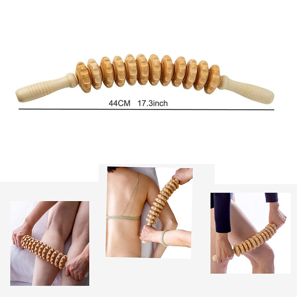 Dechoicelife (A-2) Wood Therapy Massage Tools,Massage Roller Stick Lymphatic Drainage Massager Handheld For Release Cellulite Relieve Muscle Stress