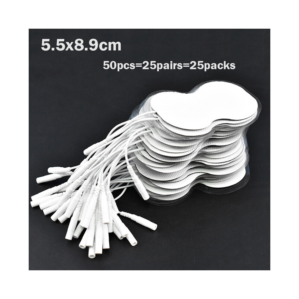 Dechoicelife (A-5.5X8.9cm 50Pcs) 20/100P 5X5cm Tens Ems Nerve Muscle Stimulator Electrode Pads Gel Massager Patch For Electrodes Physiotherapy Machine 2Mm Plug