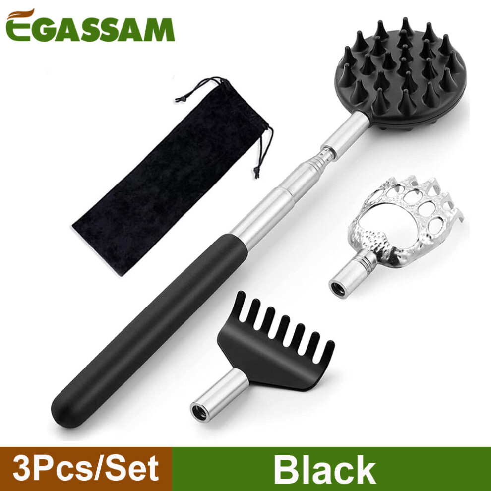 Dechoicelife Egassam Telescoping Back Scratcher With 3Pcs Detachable Scratching Heads, Back Scratcher Extendable Backcratchers For Men/Women