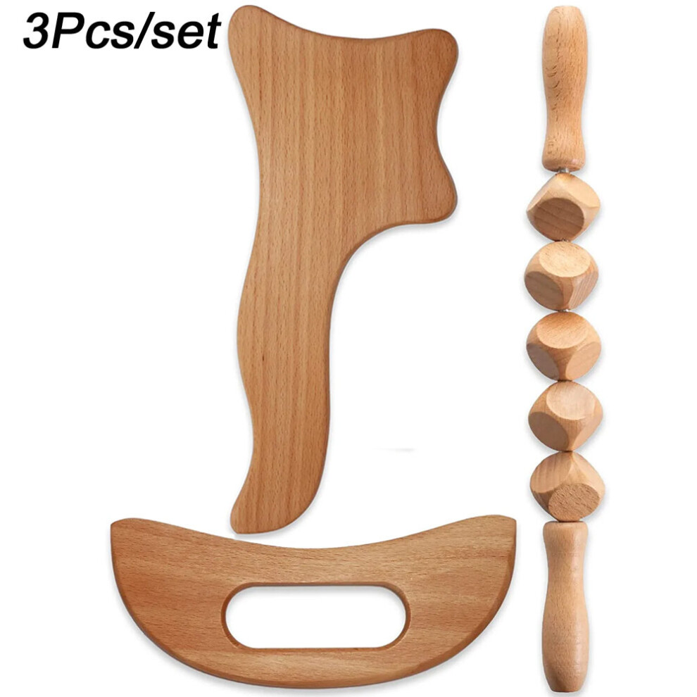 Dechoicelife (A-Auburn) Wood Therapy Massage Tools,Maderoterapia Kit,Body Sculpting Tools,Lymphatic Drainage Tool,Wooden Massage Roller For Body Shaping