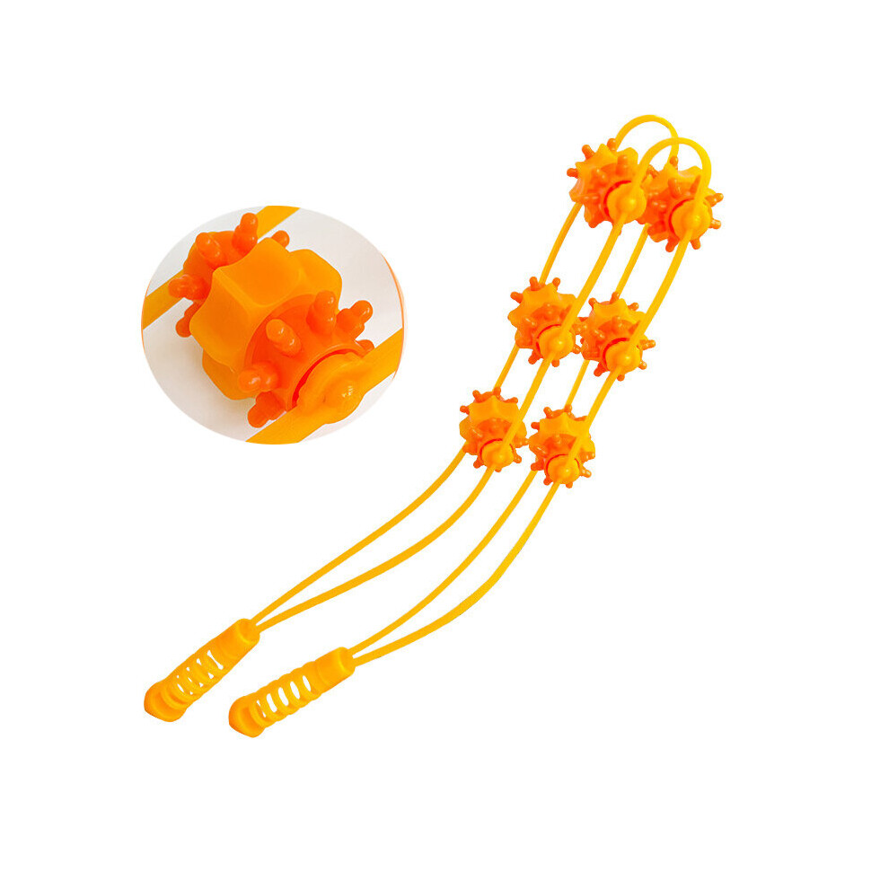 Dechoicelife (A-Orange) Neck Back Massager Body Legs Massage Stick Roller Dredge Meridian Ball Stimulate Acupoint Body Massager Masajeador De Espalda