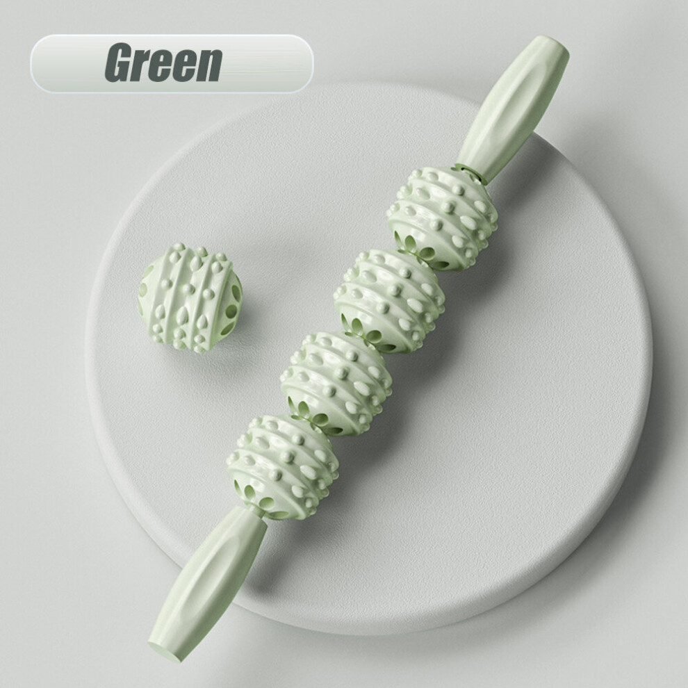Dechoicelife Green (A-) Muscle Massage Roller Stick Body Anti-Cellulite Lymphatic Drainage Massager Sports Fitness Yoga Arm Leg Calf Fascia Relaxation