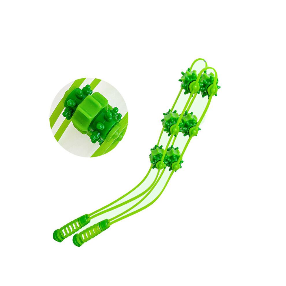 Dechoicelife (A-Green) Neck Back Massager Body Legs Massage Stick Roller Dredge Meridian Ball Stimulate Acupoint Body Massager Masajeador De Espalda