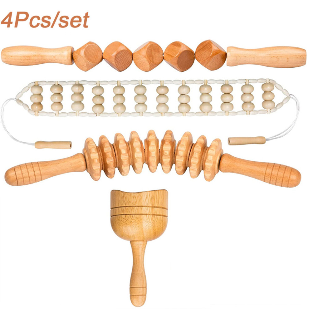 Dechoicelife (A-Auburn) Wood Therapy Massage Tools,Maderoterapia Kit Lymphatic Drainage Massager,Body Sculpting Tools For Anti-Cellulite