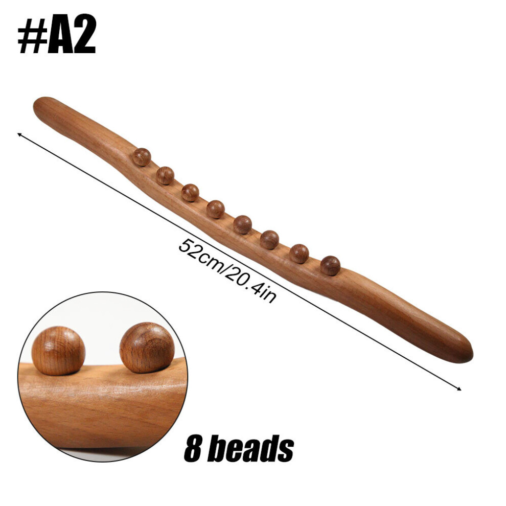 Dechoicelife (A-A2) Natural Wood Scraping Massage Stick Body Massage Spa Point Pressure Therapy Guasha Relaxation Lymphatic Drainage Paddle
