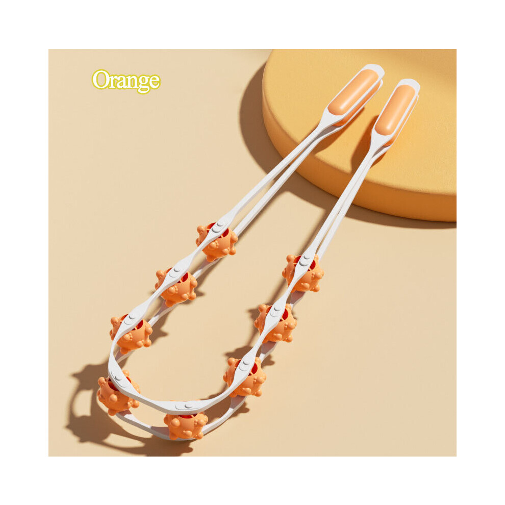Dechoicelife (A-Orange) Massage Roller Rope With 8 Roller For Full Body Muscle Pain Relief Handheld Back And Neck Massager Roller Rope Body Massage Tool