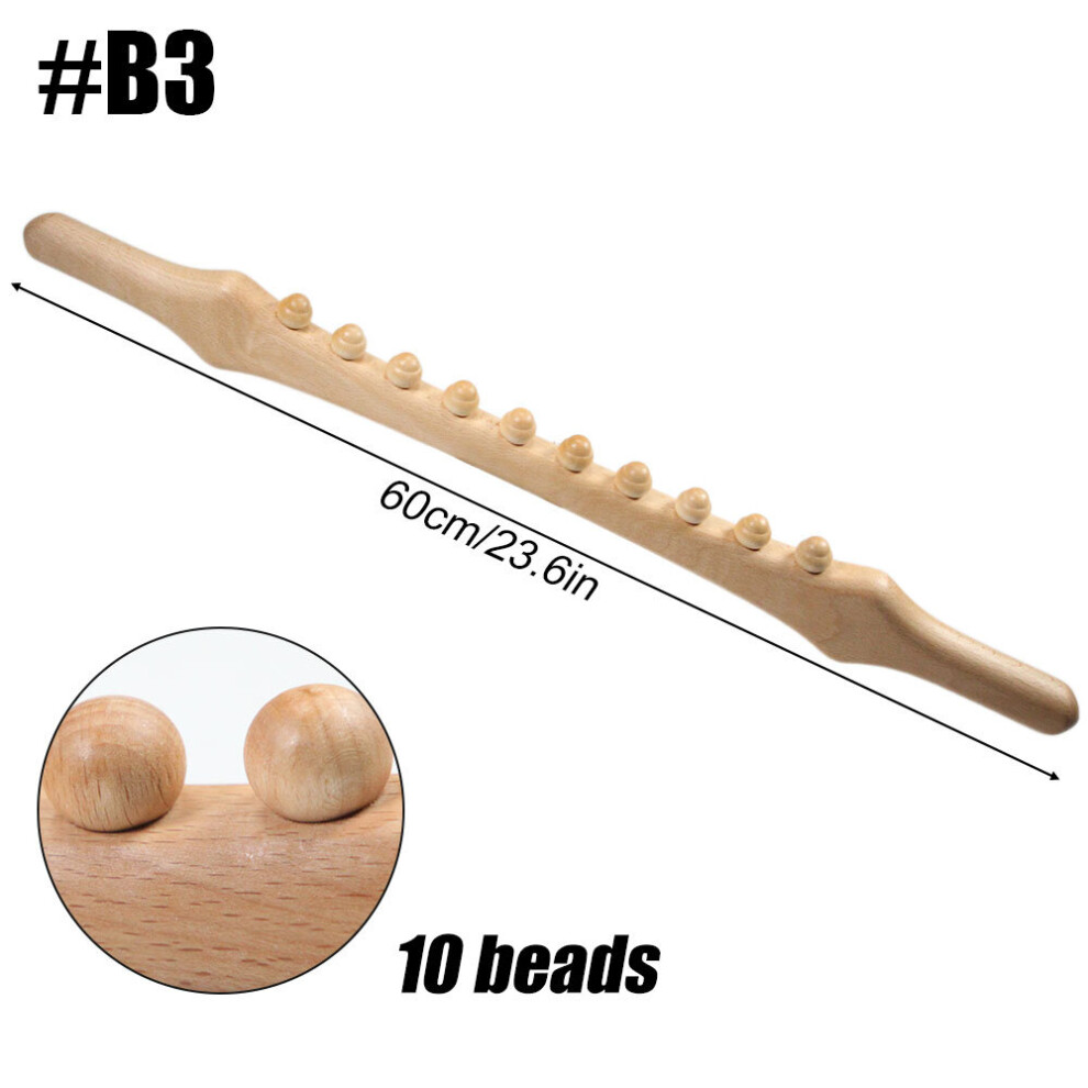 Dechoicelife (A-B3) Natural Wood Scraping Massage Stick Body Massage Spa Point Pressure Therapy Guasha Relaxation Lymphatic Drainage Paddle