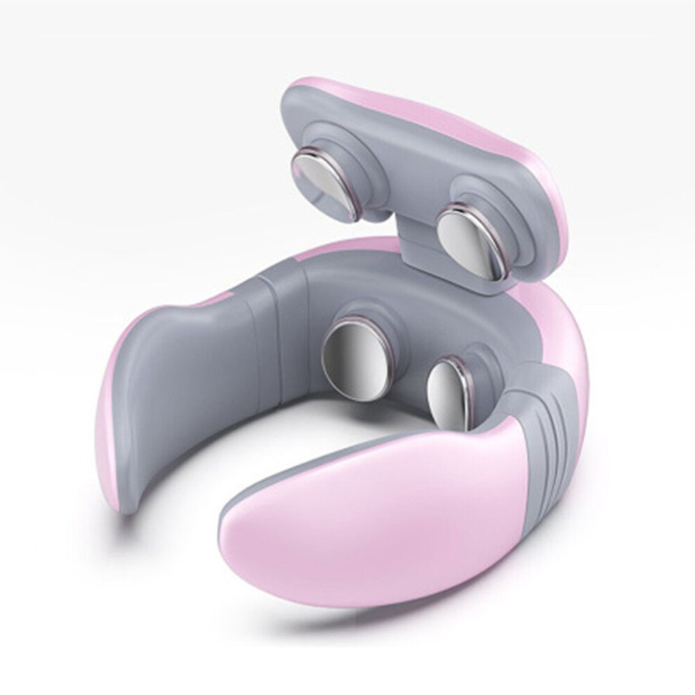 Dechoicelife Pink (A-) Magnetic Neck Massage Electric Pulse Shiatsu Machine Cervical Osteochondrosis Physiotherapy Low Frequency Massager Pain Relief