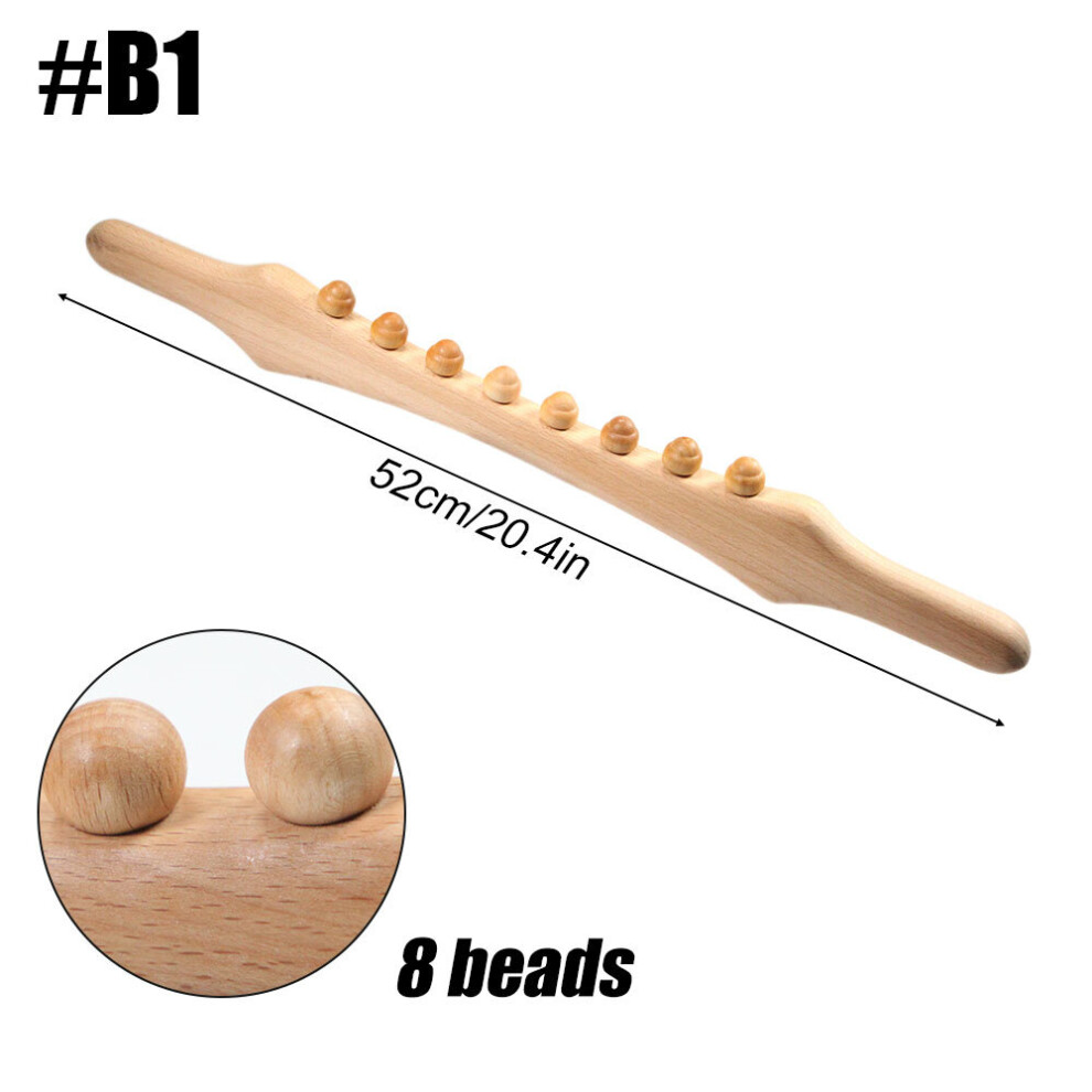Dechoicelife (A-B1) Natural Wood Scraping Massage Stick Body Massage Spa Point Pressure Therapy Guasha Relaxation Lymphatic Drainage Paddle