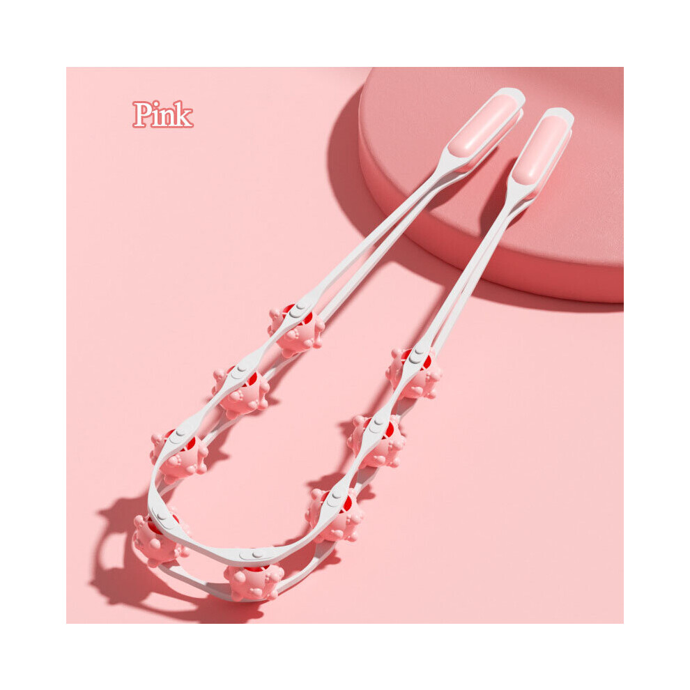 Dechoicelife (A-Pink) Massage Roller Rope With 8 Roller For Full Body Muscle Pain Relief Handheld Back And Neck Massager Roller Rope Body Massage Tool