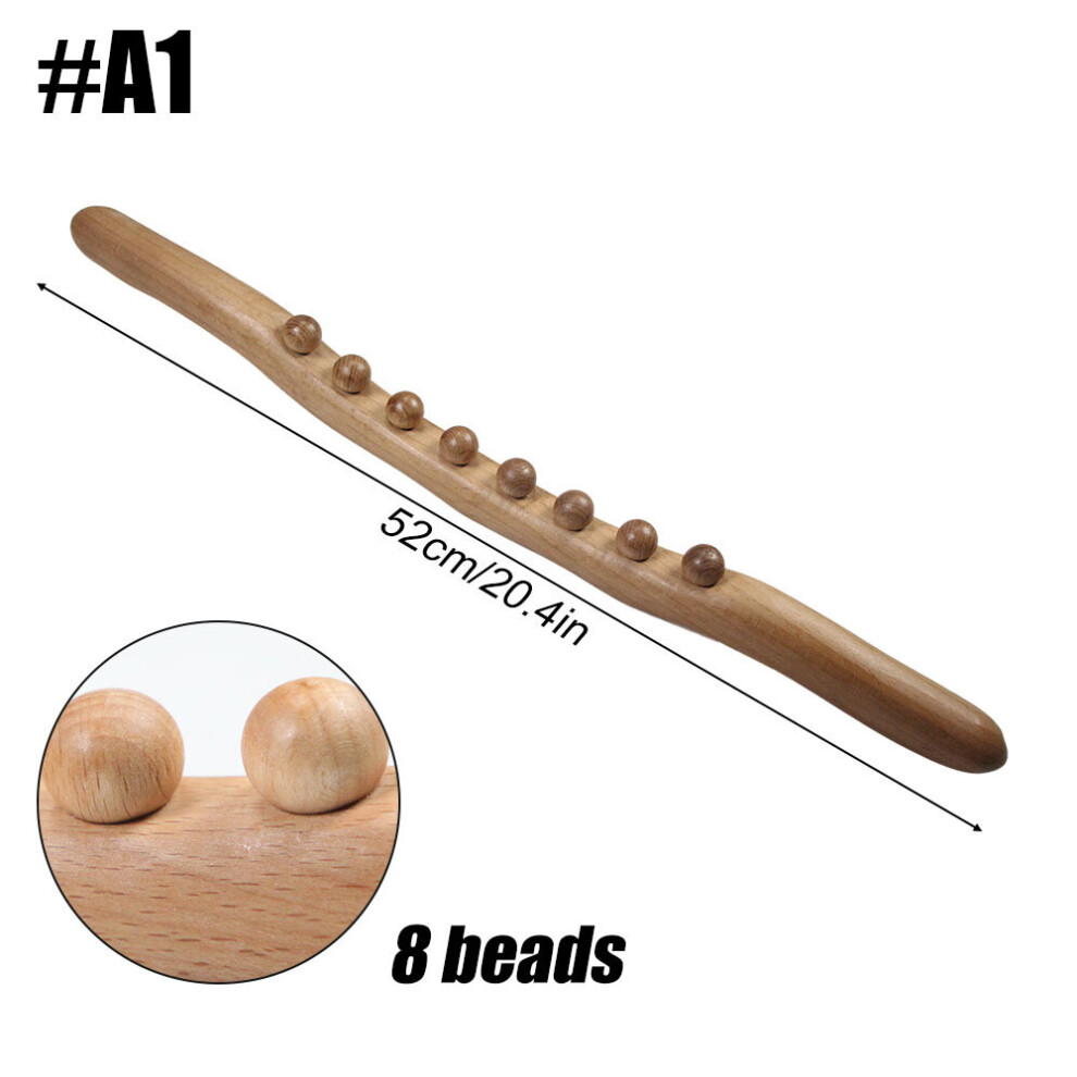 Dechoicelife (A-A1) Natural Wood Scraping Massage Stick Body Massage Spa Point Pressure Therapy Guasha Relaxation Lymphatic Drainage Paddle