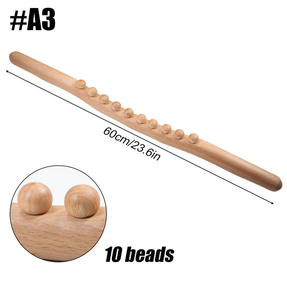Dechoicelife (A-A3) Natural Wood Scraping Massage Stick Body Massage Spa Point Pressure Therapy Guasha Relaxation Lymphatic Drainage Paddle