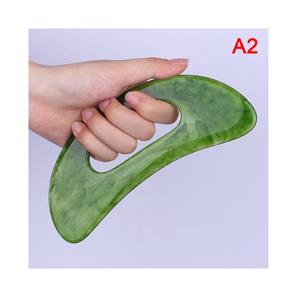 Dechoicelife (A-Transparent) Gouache Scraper Natural Stone Gua Sha Massage Comb Head Body Meridian Scraping Reflexology Blood Circulation Jade Therapy Tools