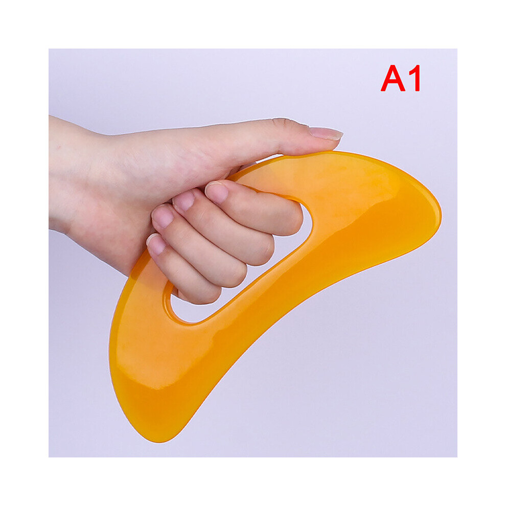 Dechoicelife Red (A-Rose ) Gouache Scraper Natural Stone Gua Sha Massage Comb Head Body Meridian Scraping Reflexology Blood Circulation Jade Therapy Tools