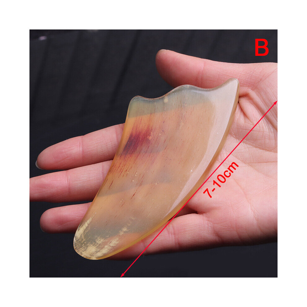 Dechoicelife (A-Auburn) Gouache Scraper Natural Stone Gua Sha Massage Comb Head Body Meridian Scraping Reflexology Blood Circulation Jade Therapy Tools