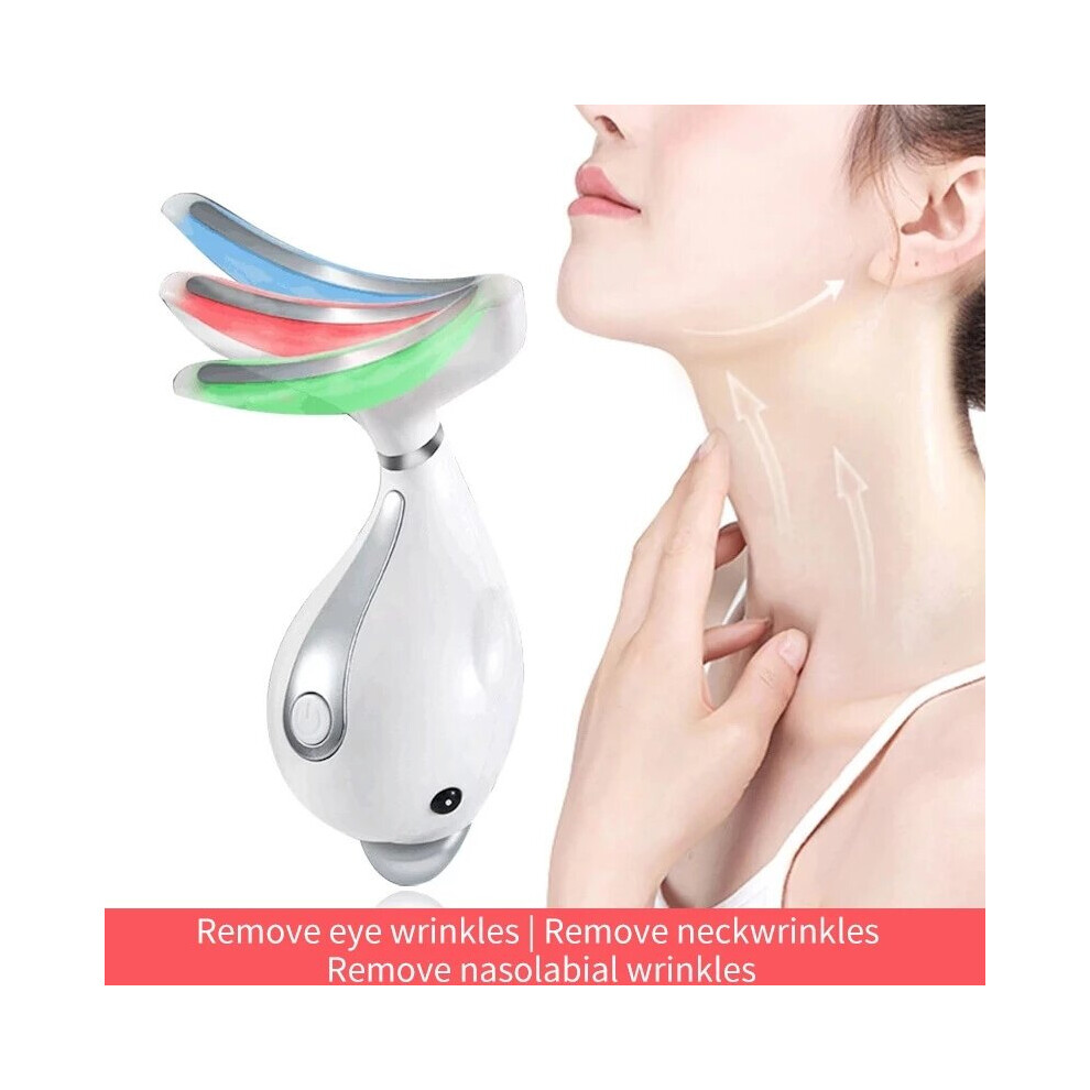 Dechoicelife Red (A-) Dolphin Ems Neck Face Beauty Device Photon Therapy Skin Tighten Uce Double Chin Anti Wrinkle Remove Skin Care Neck Massager