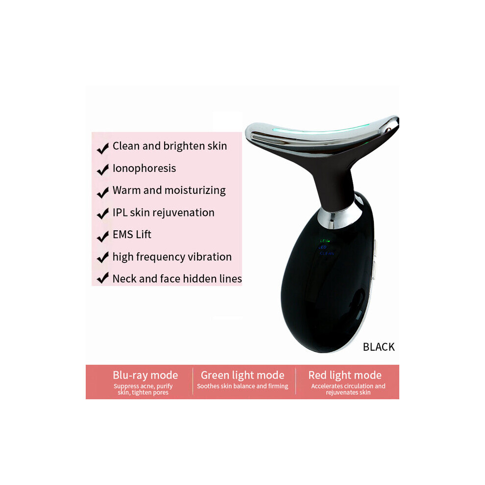 Dechoicelife Gold (A-) Dolphin Ems Neck Face Beauty Device Photon Therapy Skin Tighten Reduce Double Chin Anti Wrinkle Remove Skin Care Neck Massager