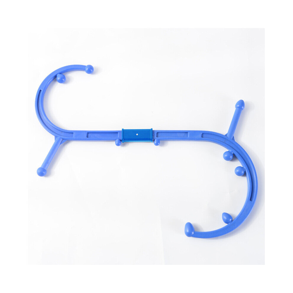 Dechoicelife Blue (A-) Back And Neck Massager Trigger Point Massage Tool Manual S-Shaped Hook Cane Therapy For Pain Relief Muscle Knot Remover