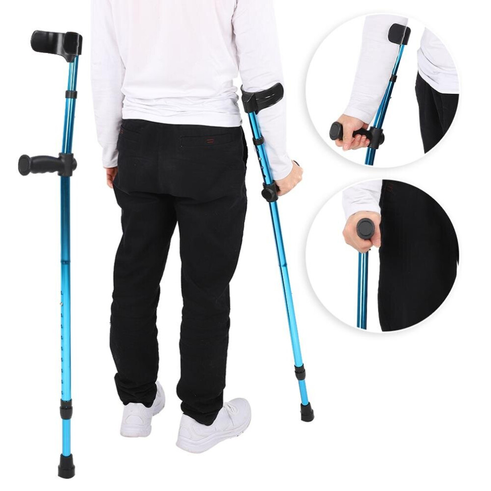 Dechoicelife Foldable Walking Stick Portable Forearm Crutch Elbow Crutches Arm Crutches Fracture Crutches Telescopic Underarm Cane Crutch Hot