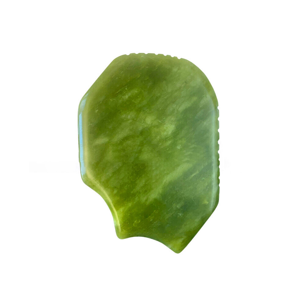 Dechoicelife Green/White/Black (A- Xiuyu) Natural Jade Guasha Bianstone Face Scraping Board Facial Edge Shape Multifunctional Massage General Meridian Comb