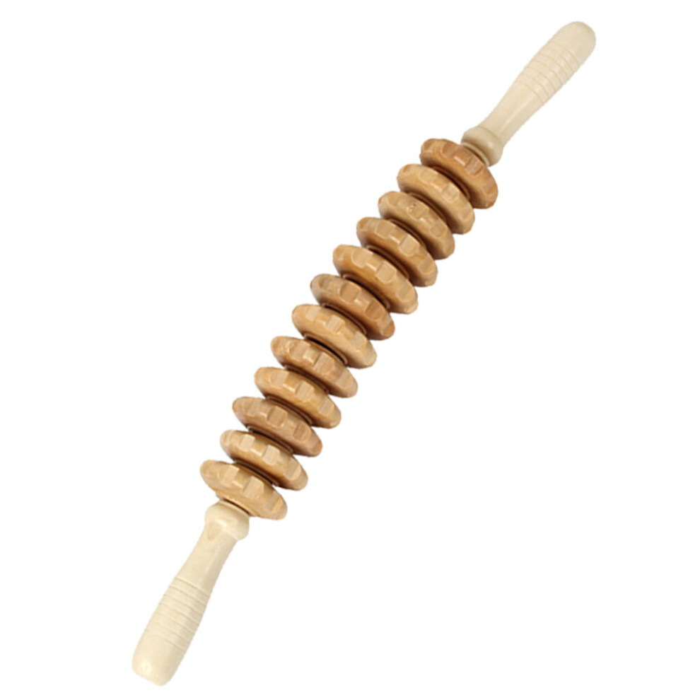 Dechoicelife (A-Wood Color) 1 Pc Wood Bendable Massage Roller Wooden Therapy Massager Tools,Lymphatic Drainage,Cellulite Trigger Point Manual Muscle Release