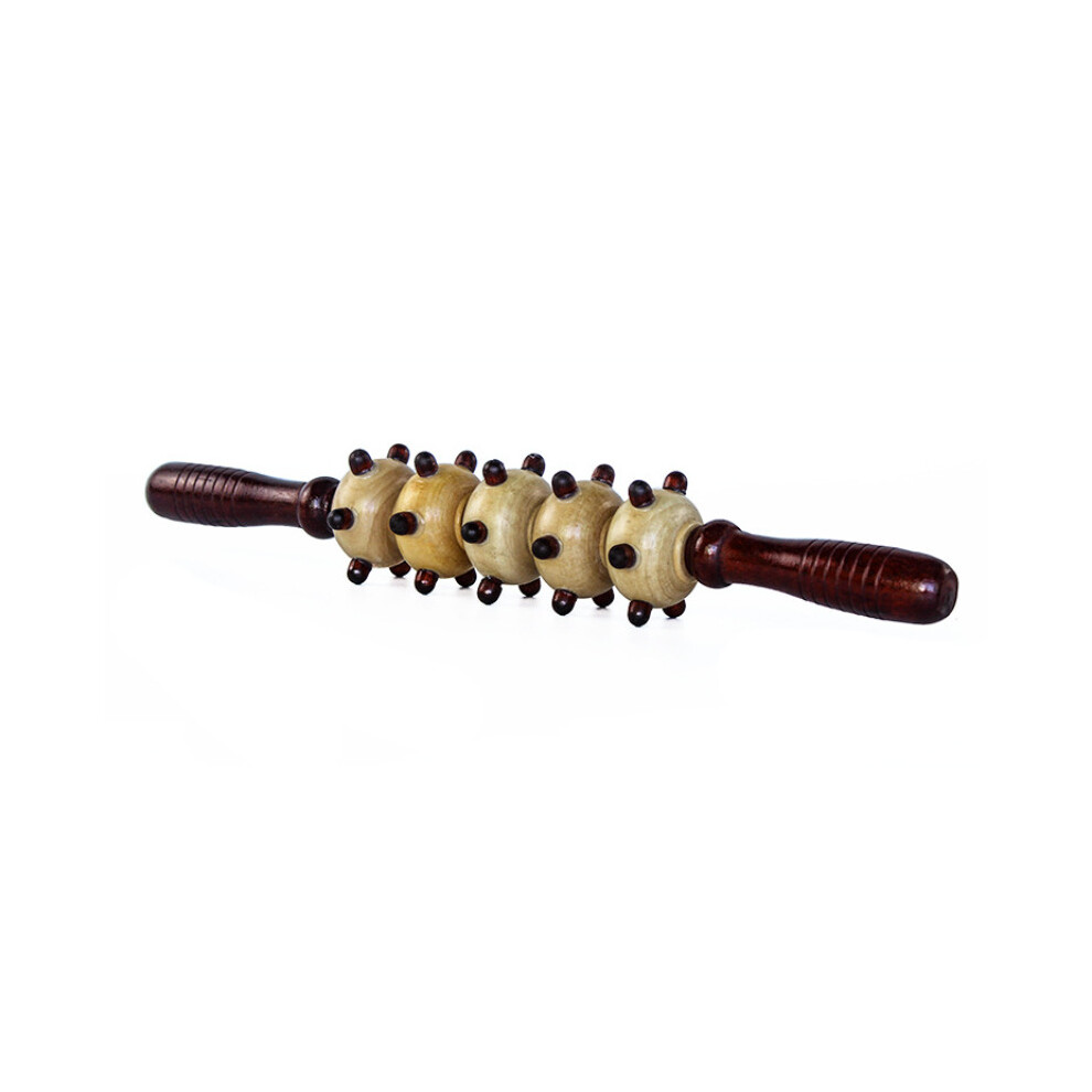 Dechoicelife (A-Stylef) 9 Wheel Wooden Multifunctional Massager Muscle Relaxation Tool Body Cellulite Waist Massager Massage Roller Anti Cellulite