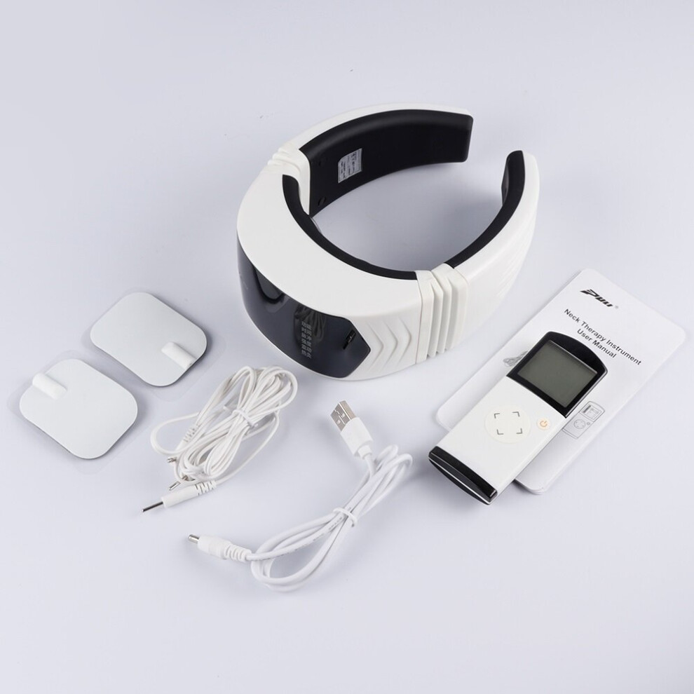 Dechoicelife Electric Magnetic Pulse Neck Massager Infrared Heating Neck Back Vibration Massage Device Therapy Cervical Vertebra Relief Pain