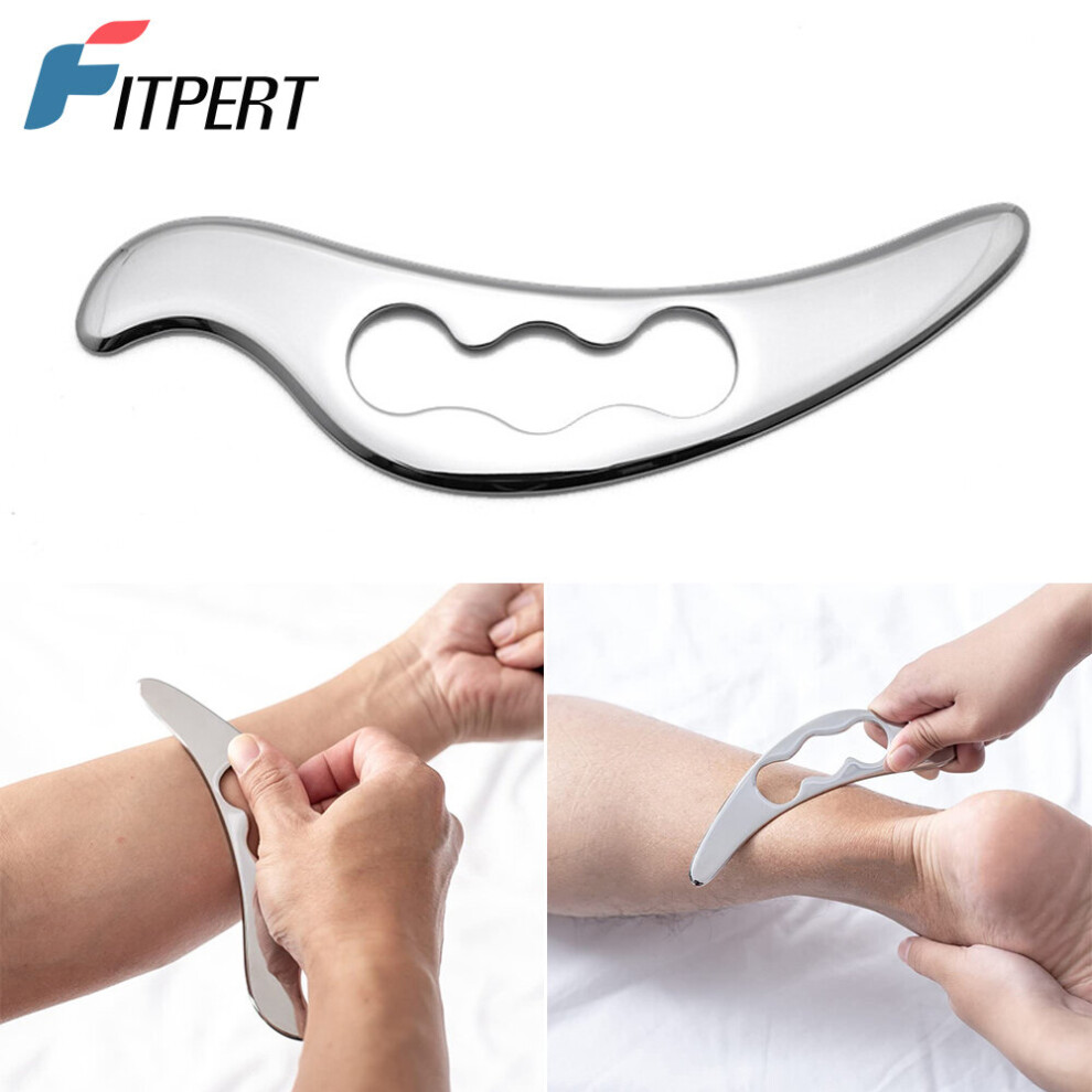 Dechoicelife 1 Pc Stainless Steel Gua Sha Scraping Massage Tool, Fitness & Health Massage Dredging Meridian Muscle Relaxation Scraping Plate