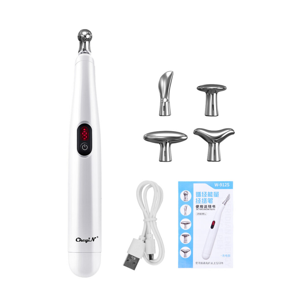 Dechoicelife Ckeyin Electronic Acupuncture Pen 9 Intensitiy Pulse Physiotherapy Meridian Massager 5 Heads Pain Relief Massager For Whole Body
