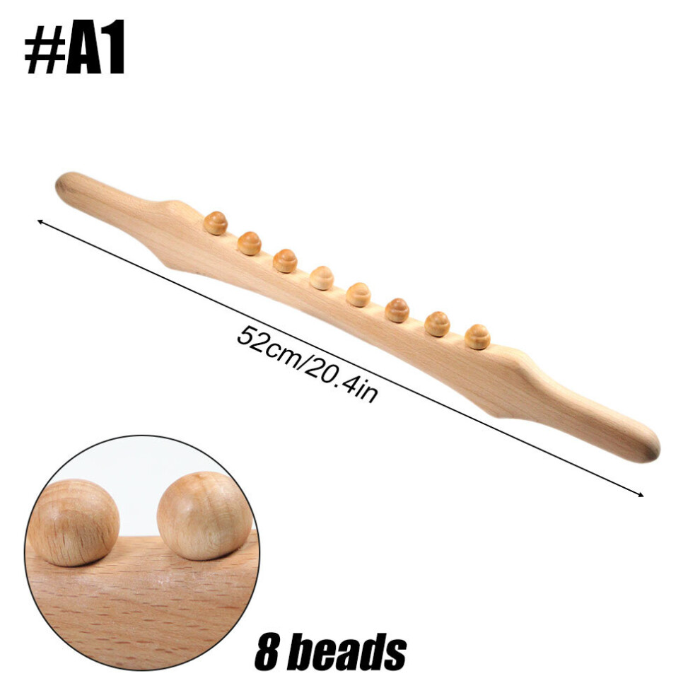 Dechoicelife (A-A1) Wooden Scraping Stick Muscle Relaxation Guasha Massage Tool For Body Back Massage Relaxing Scrapping Lymphatic Drainage Massager