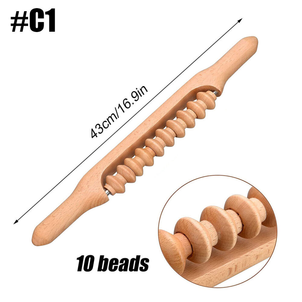Dechoicelife (A-C1) Wooden Scraping Stick Muscle Relaxation Guasha Massage Tool For Body Back Massage Relaxing Scrapping Lymphatic Drainage Massager