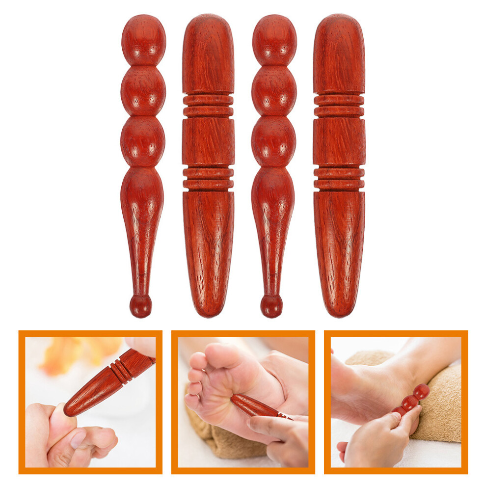 Dechoicelife (A-Assorted Color 2) 2Pcs Wooden Foot Bars Professional Foot Acupoint Massagers Foot Sticks