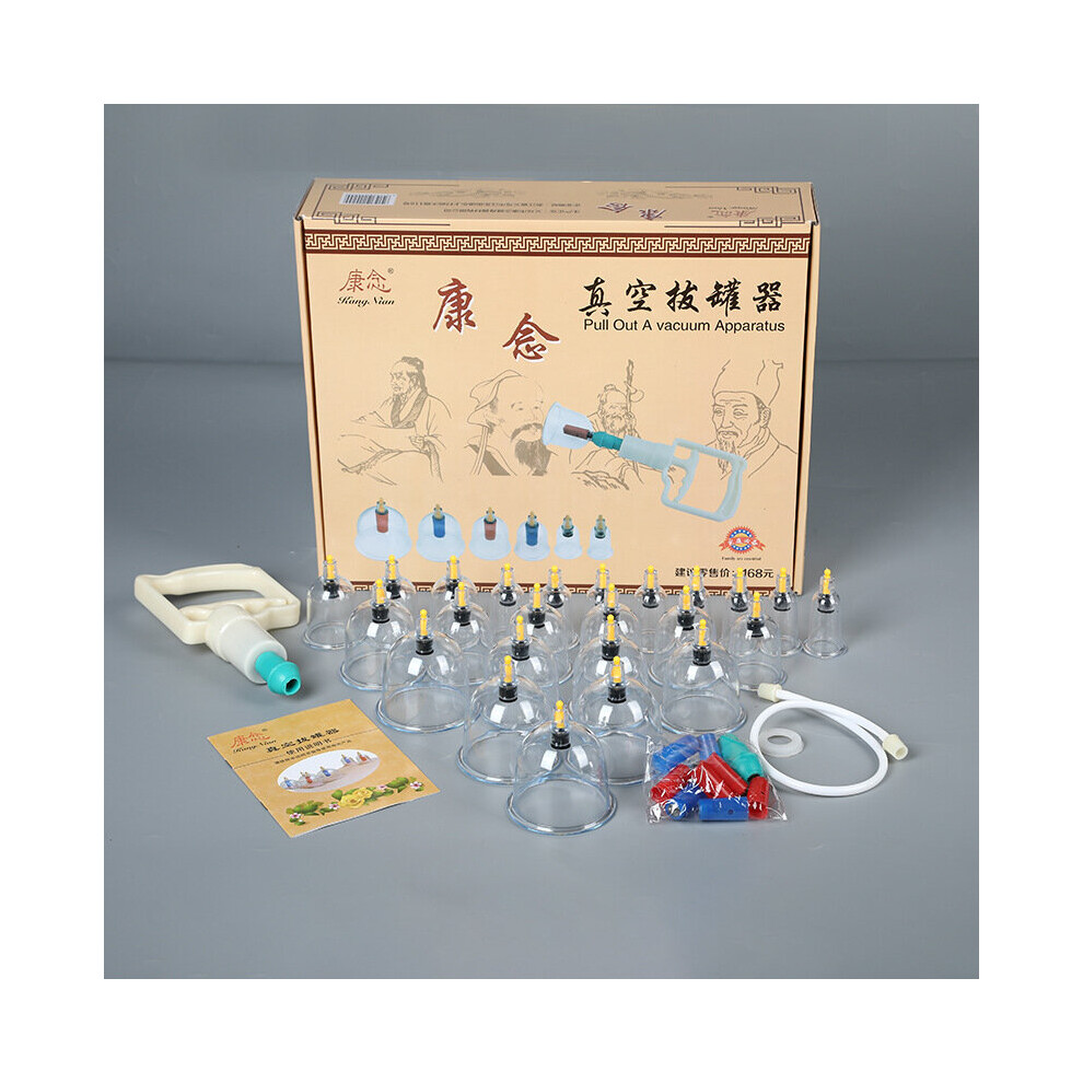 Dechoicelife 24Pcs Chinese-Style Vacuum Cupping Kit For Cans And Cups Vacuum Equipment Body Therapy Relaxation Massager Curve Suction Pump