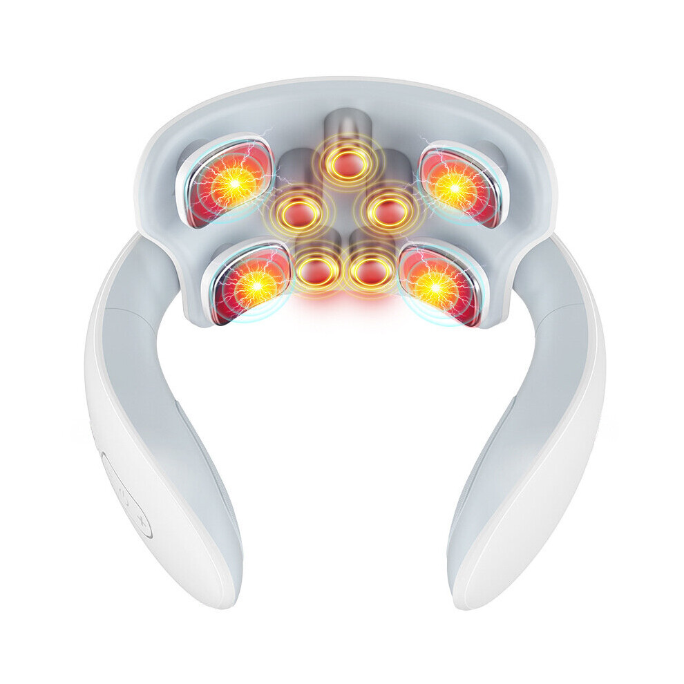 Dechoicelife White (A-) Portable Neck Massager Smart Massager With Tens Pulse Therapy Nursing Equipment For Relieving Neck And Shoulder Pain Health Care