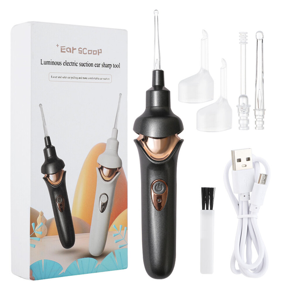 Dechoicelife Black/Light (A-) Electric Luminous Ear Pick Visual Electric Ear Suction Device Rechargeable Led Ear Picking Artifact Tools For Kid Adult
