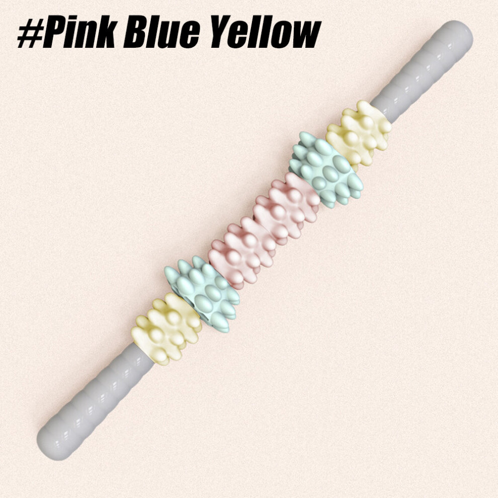 Dechoicelife Pink/Blue/Yellow (A- Yellow) Muscle Roller Massage Roller Stick.48cm Muscle Roller Sticks For Muscles Deep Tissue For Physical Therapy Trigger Point Massage