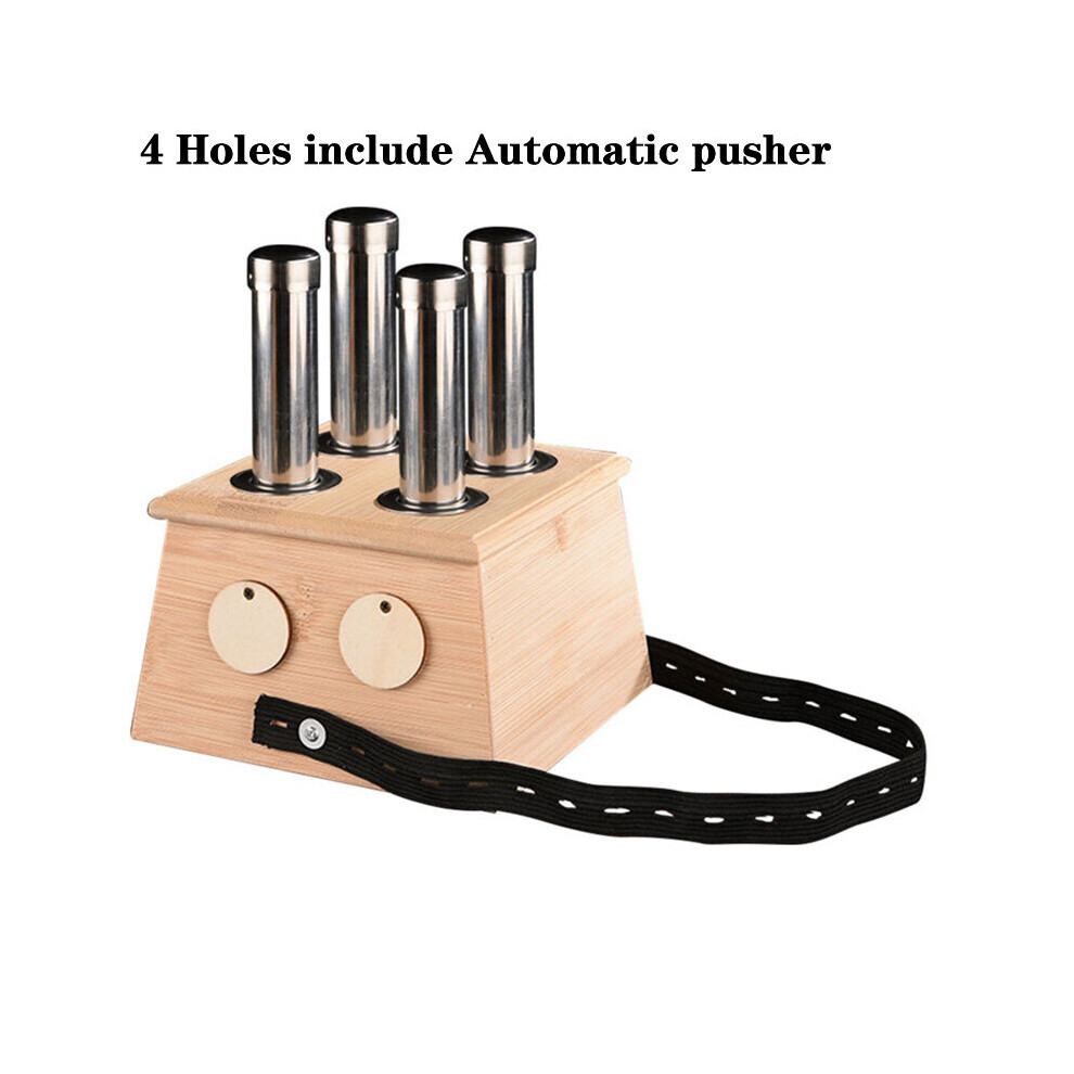 Dechoicelife (A-4 Holes With Pusher) Moxibustion Box Nature Bamboo Burner Warm Acupuntura Massage Therapy Moxa Stick Body Acupoint Massager Health Care Relieve Pai