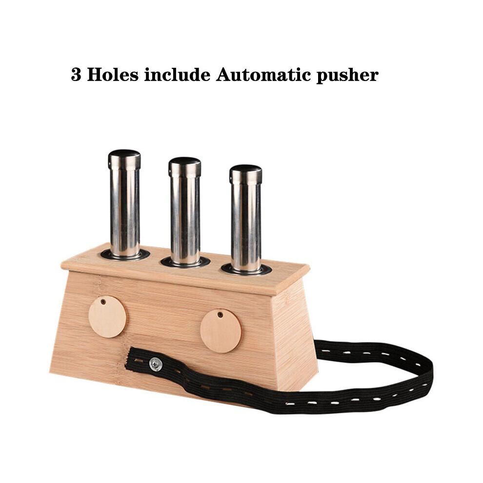 Dechoicelife (A-3 Holes With Pusher) Moxibustion Box Nature Bamboo Burner Warm Acupuntura Massage Therapy Moxa Stick Body Acupoint Massager Health Care Relieve Pai